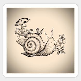 Snail Mushroom Design Sticker